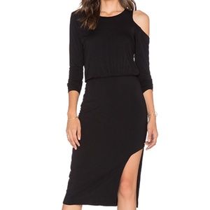 LNA Jersey Knit Cut Out Shoulder "Slasher" Dress